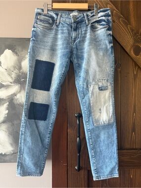 Women’s ankle jeans with patch work